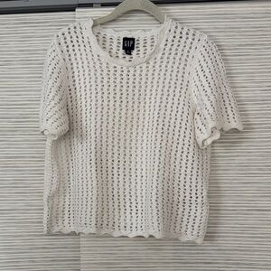 GAP Ivory Crochet Knit Tee